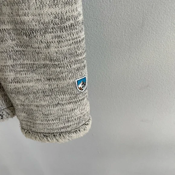 Kuhl Women’s Alaska 1/4 Zip Pullover Fleece Sherpa Lined Gray Size L - Picture 3 of 7